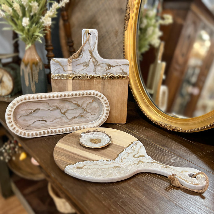 Cream & Gold Wood Decor
