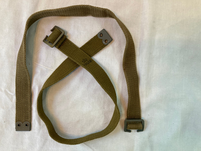 Danish M/45-50 & M/45-59 Web Equipment Supporting Strap – Khaki Cotton, Crown Stamped, 22"x1"