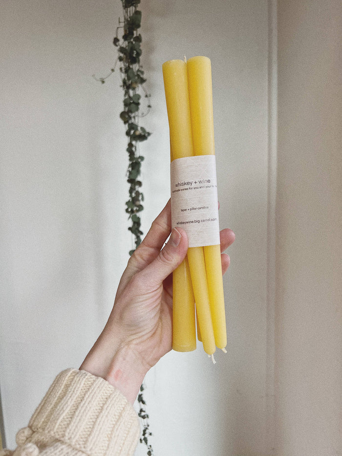 dinner table taper candles: Black 7" Set of 2