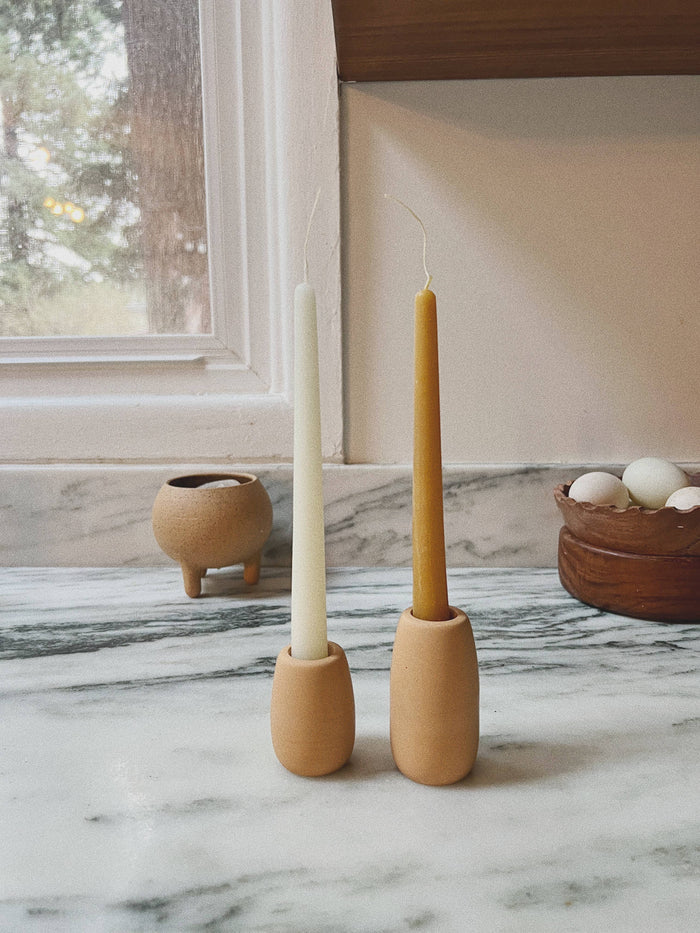 dinner table taper candles: Black 7" Set of 2