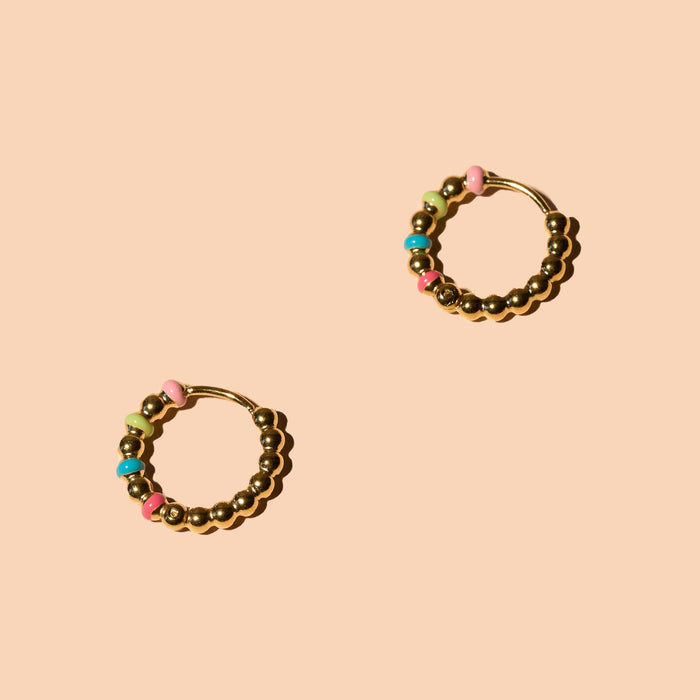 Dippin' Dots Hoops - 18K Gold Plated - Olita Gifts & Goods