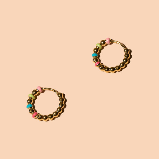 Dippin' Dots Hoops - 18K Gold Plated - Olita Gifts & Goods