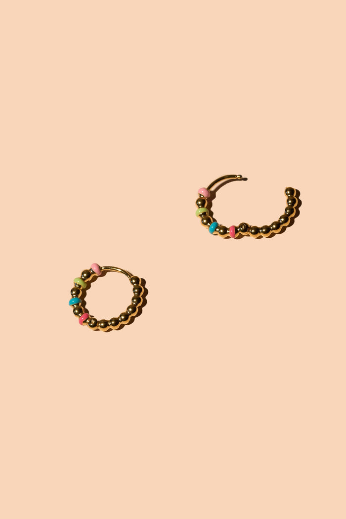 Dippin' Dots Hoops - 18K Gold Plated - Olita Gifts & Goods