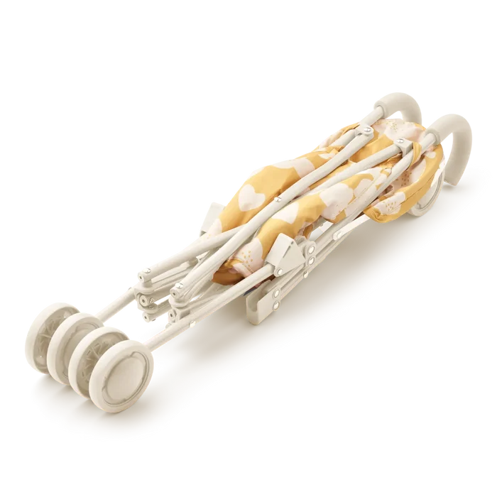 Liewood - Doll Stroller - Elsie - Flower/Lemon Yellow - Folded