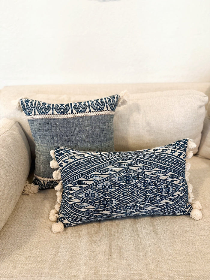 Elegant Blue Lao Pillow 15x15 with insert