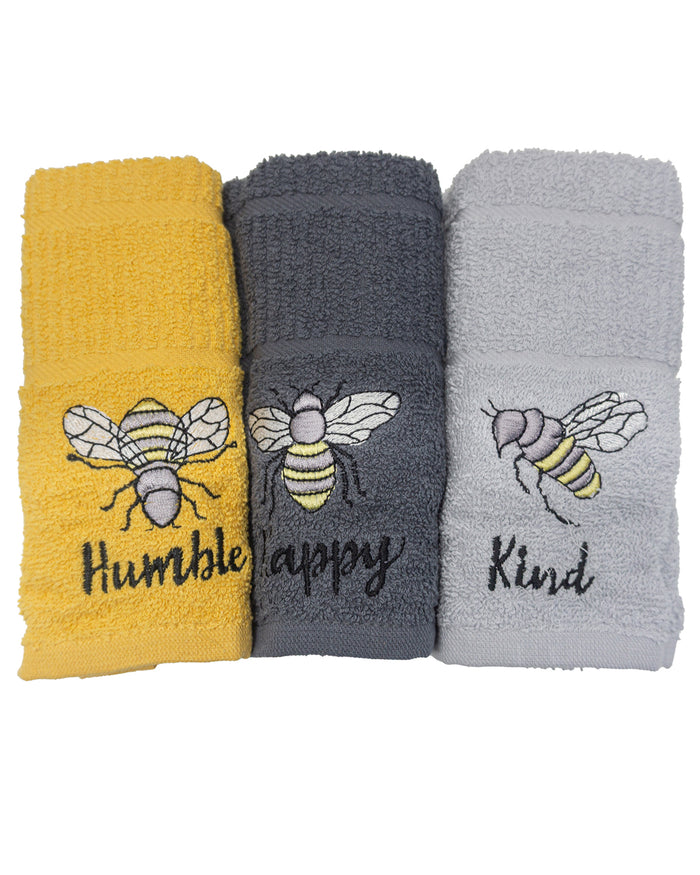 Embroidered 3pc Kitchen Towel Set - Bees