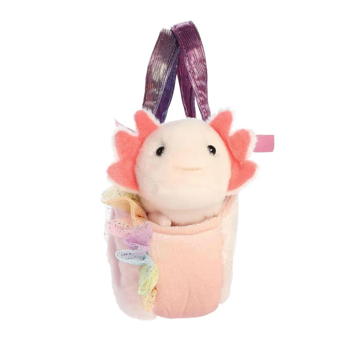 Fancy Pals Fuzzy Face Rainbow Axolotl Carrier
