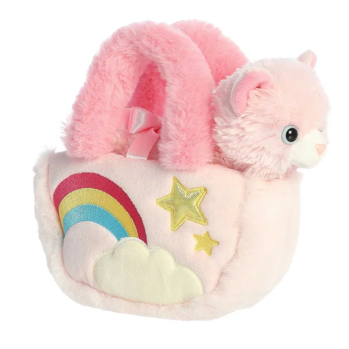 Fancy Pals Pastel Rainbow Carrier w/ Pink Cat