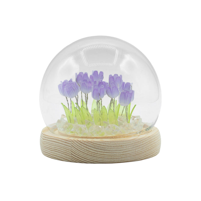 Floral Tulip LED Light Dome, USB Powered Soft Glow Decorative Lamp for Shelves, Bedside, Home Décor