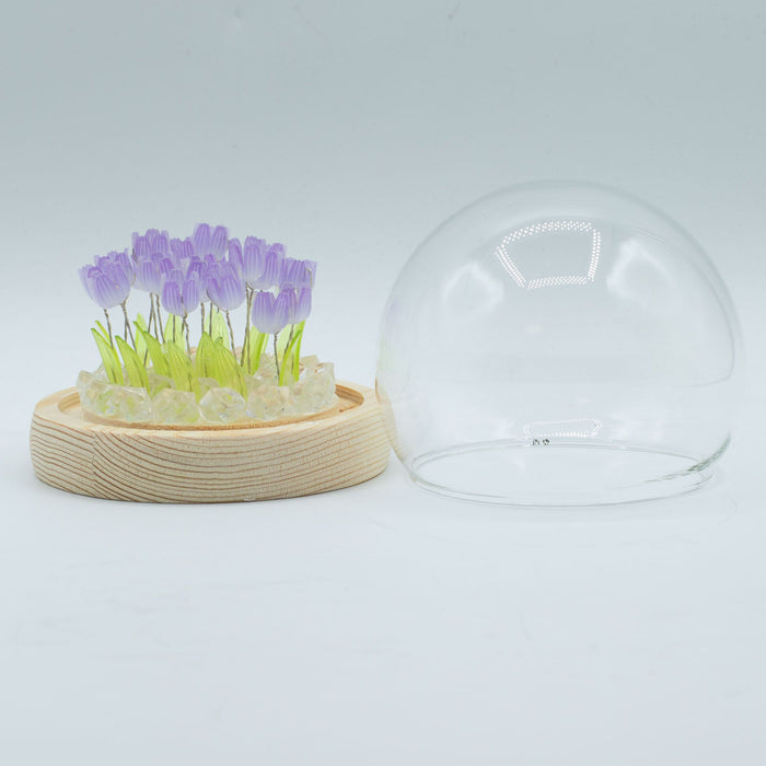 Floral Tulip LED Light Dome, USB Powered Soft Glow Decorative Lamp for Shelves, Bedside, Home Décor