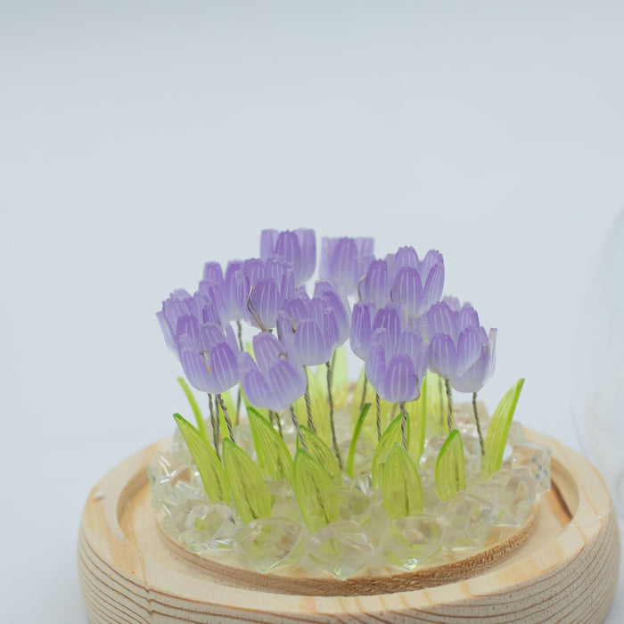 Floral Tulip LED Light Dome, USB Powered Soft Glow Decorative Lamp for Shelves, Bedside, Home Décor