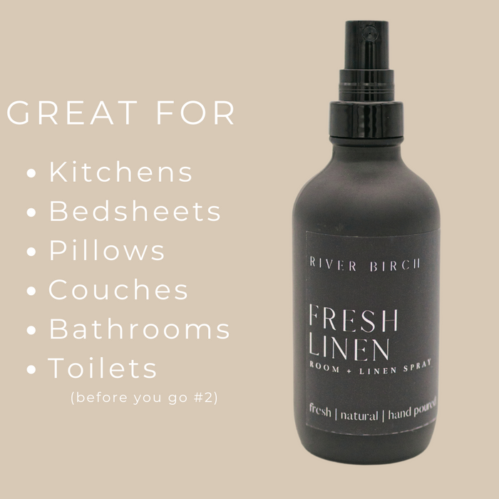 Fresh Linen - 4 oz Black Glass Room + Linen Spray