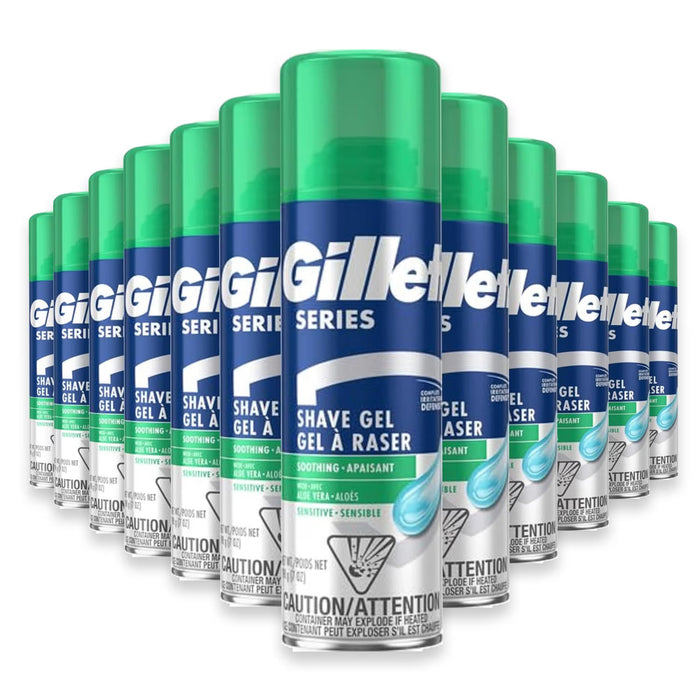 Gillette Series Sensitive Skin Shave Gel with Aloe - 7 oz - 12 Pack