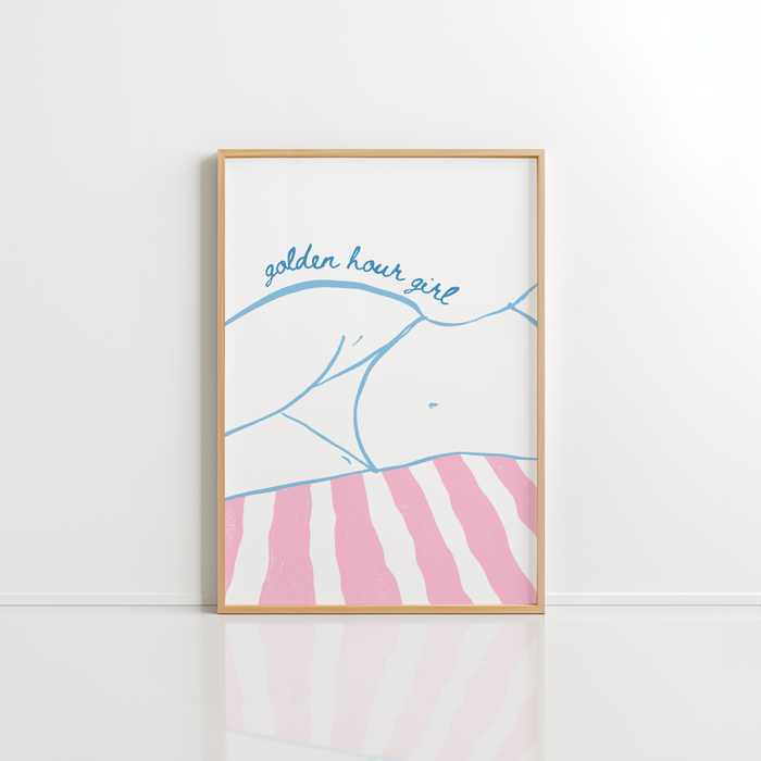 Golden Hour Beach Wall Art – Coastal Girl