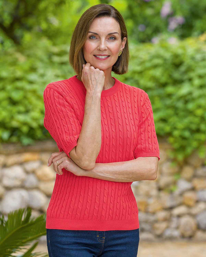 Gracie Cable Knit Pure Cotton Sweater - Image 2 - Country Collection