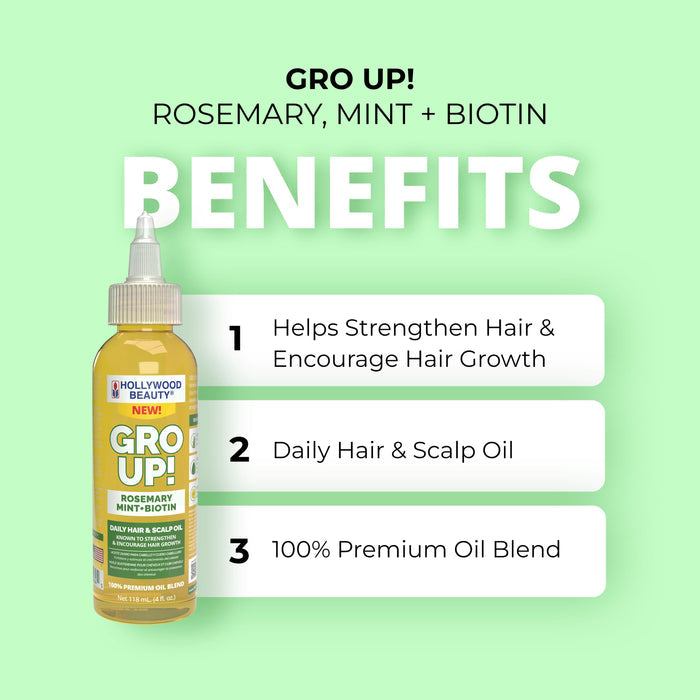 Gro Up! Rosemary, Mint + Biotin Daily Skin & Scalp Oil - 4 fl oz