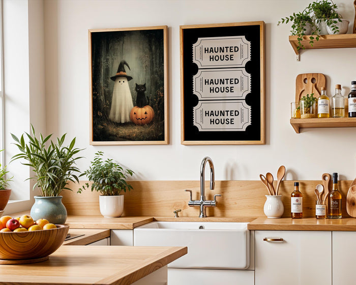 Halloween Wall Art Set of 18, Spooky Printable Decor, Haunted House Poster Bundle, Ghost Pumpkin Witch Prints, Fall Home Decoration DIGITAL