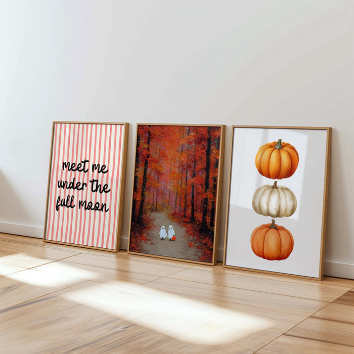 Halloween Wall Art Set of 18, Spooky Printable Decor, Haunted House Poster Bundle, Ghost Pumpkin Witch Prints, Fall Home Decoration DIGITAL