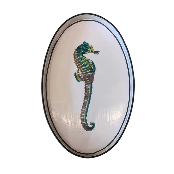 Decorative iron tray, seahorse by Les Ottomans