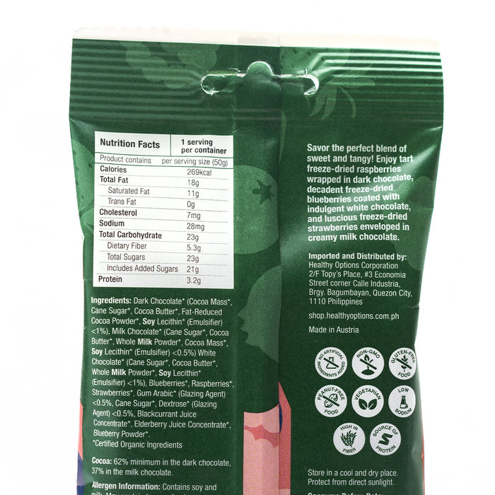 Healthy Options Organic Mixed Berries in Chocolate 50g