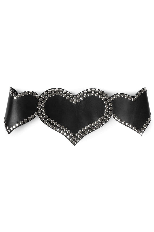 HEART-CORE Jeffrey Campbell Oversized Belt Black Silver