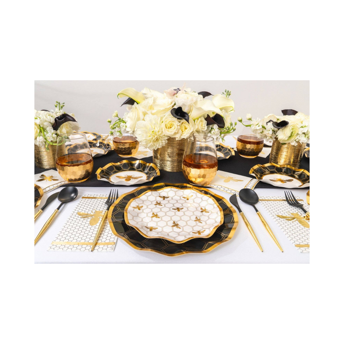 Make a maximalist statement with honeybee wavy paper salad plates.