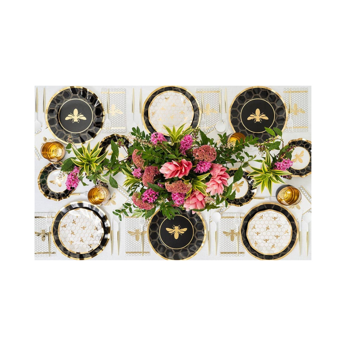 Make a maximalist statement with honeybee wavy paper salad plates.