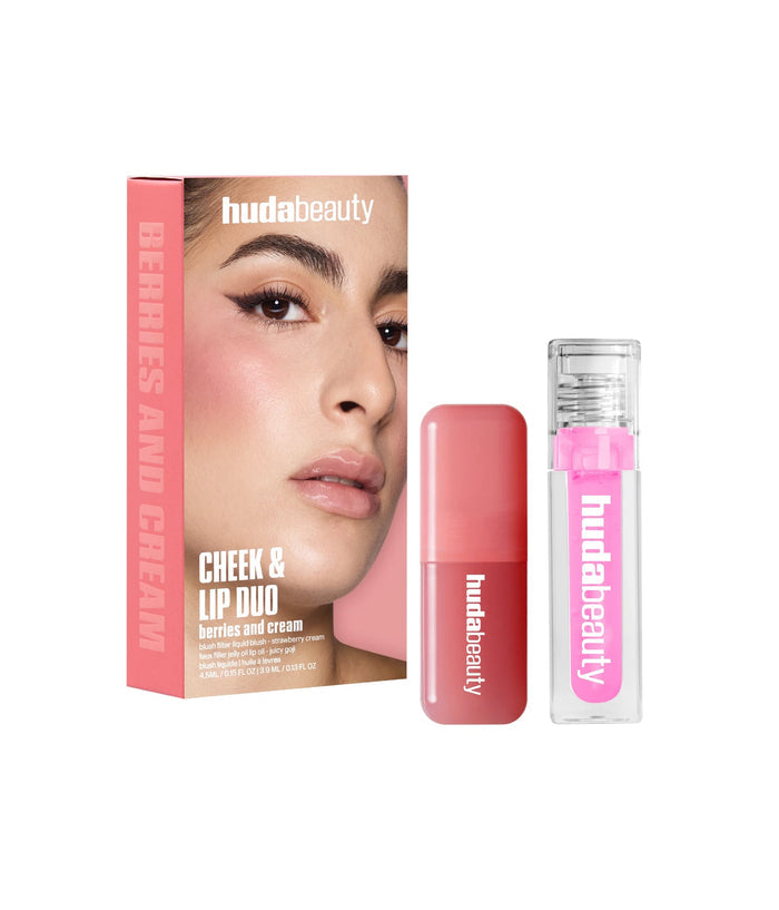 HUDA BEAUTY CHEEK & LIP DUO BERRIES AND CREAM kit