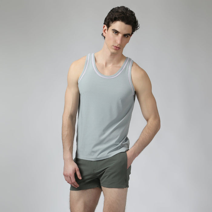 Ice Stone Blue Tempo Training Tank - Parke & Ronen