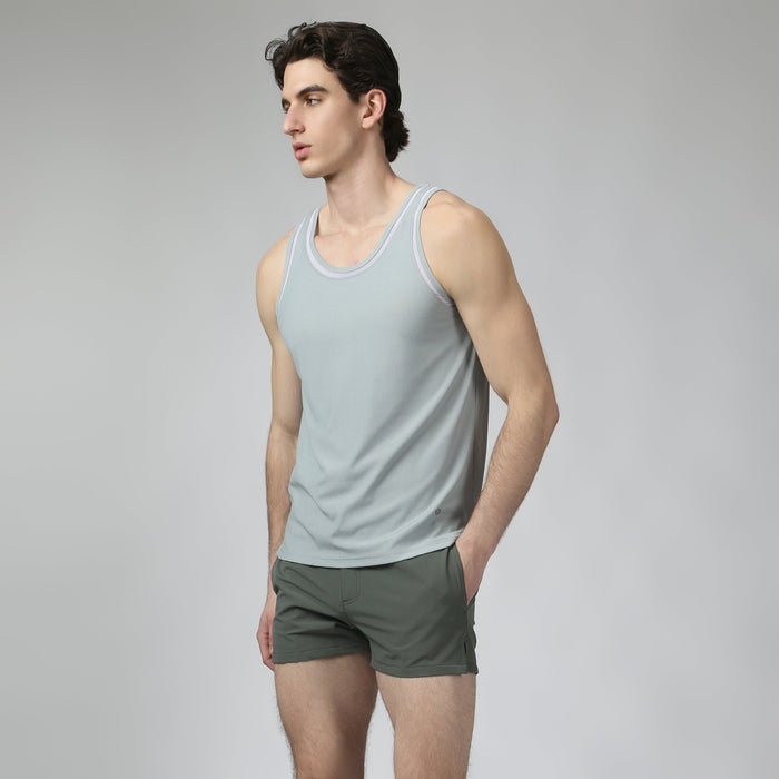 Ice Stone Blue Tempo Training Tank - Parke & Ronen