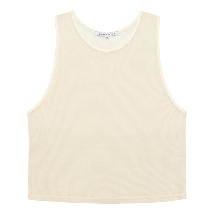 NEW- Ivory Poolside Knit Muscle Tee - Parke & Ronen