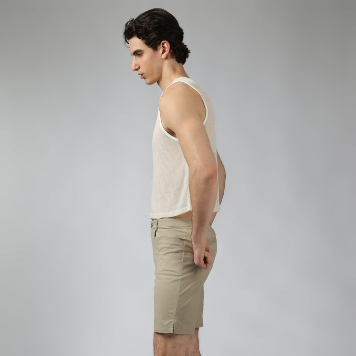 NEW- Ivory Poolside Knit Muscle Tee - Parke & Ronen