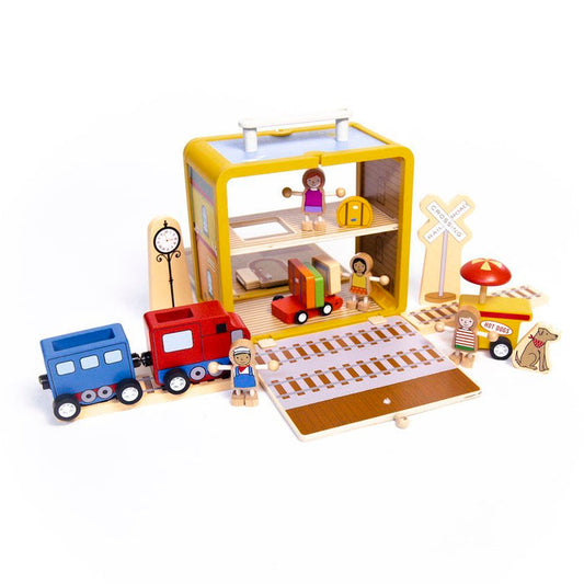 Jack Rabbit Creations Suitcase Series - Train Station Playset