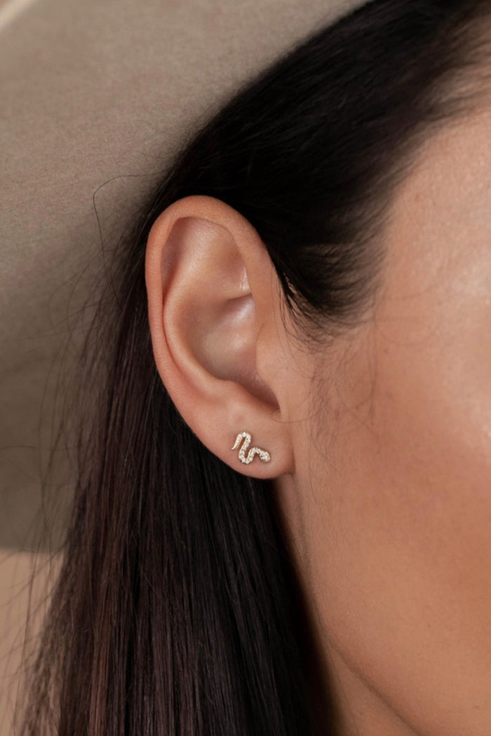 JAX KELLY Pave Snake Stud