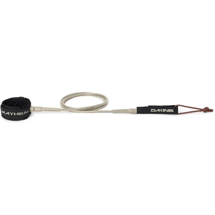 Dakine Kainui Plus Mayhem Silver Lining 6 foot surf leash coil view