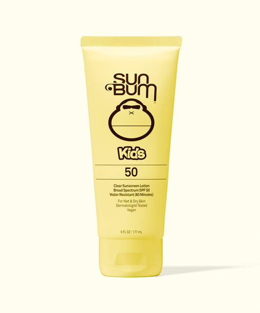 Sun Bum Kids sunscreen lotion tube on a white background