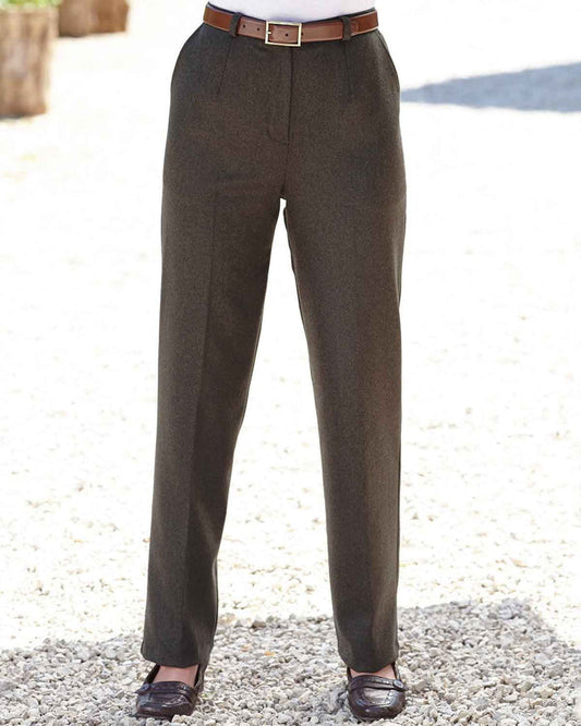 Ladies Flannel Trousers - Chocolate - Country Collection