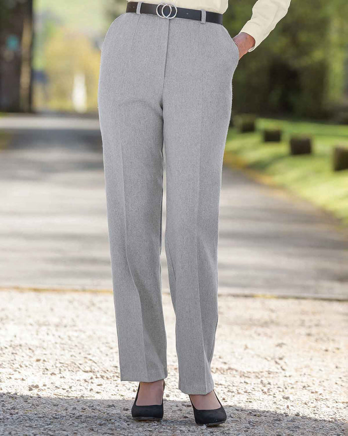 Ladies Flannel Trousers - Pearl - Country Collection