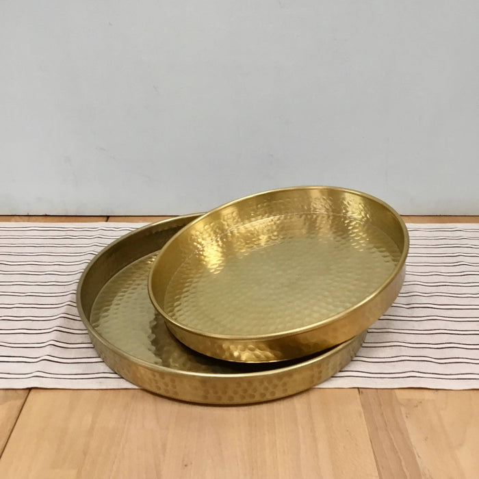 Large Gold Hammered Tray