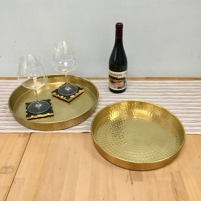 Large Gold Hammered Tray