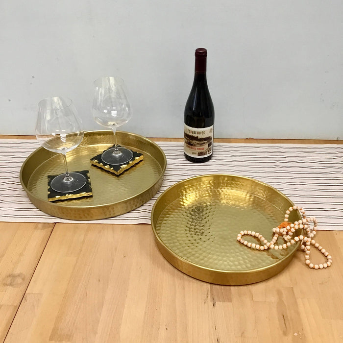 Large Gold Hammered Tray
