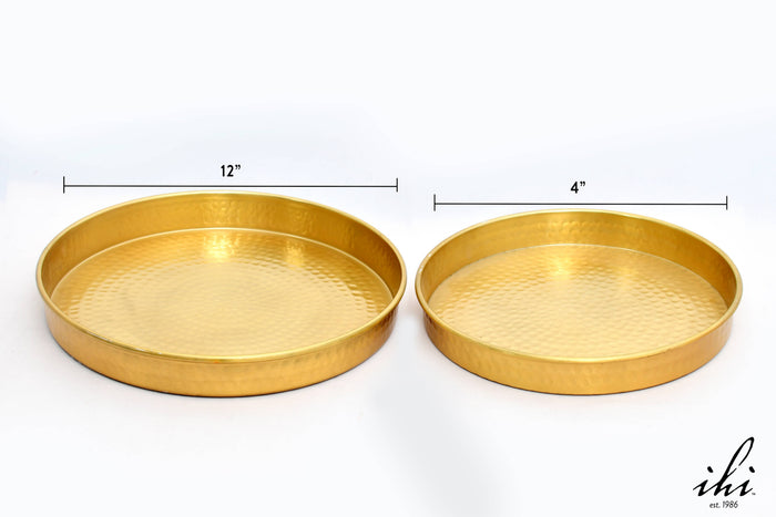 Large Gold Hammered Tray