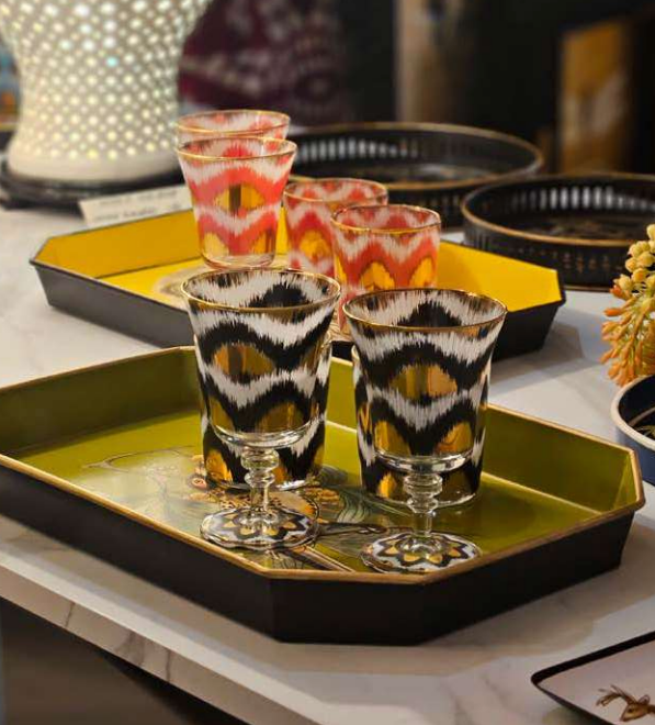 Les Ottomans Black & Gold Goblets - 5"