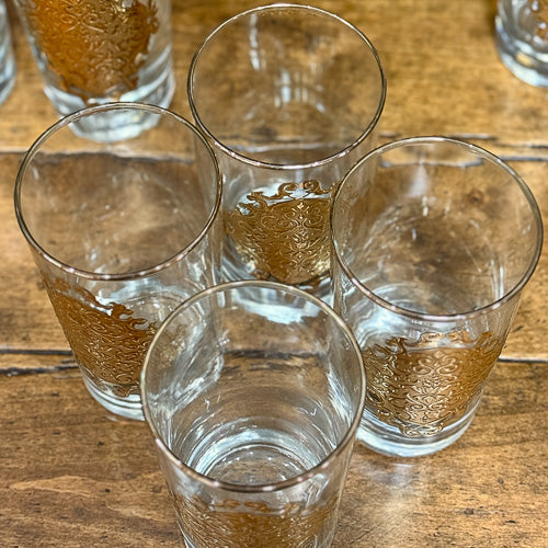 Libby Gold Embossed Highball Glasses Set