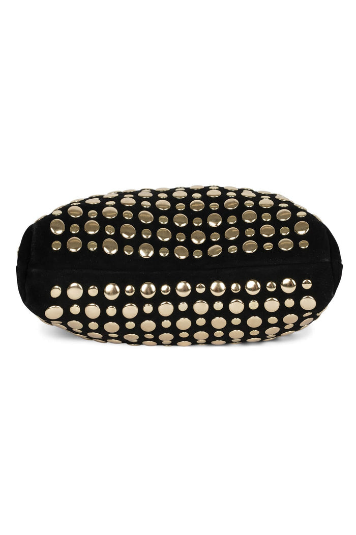 LIL-BRAT Jeffrey Campbell Bucket Bag Black Suede Gold