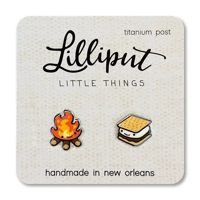 Lilliput Little Things Earrings - Campfire & S'mores