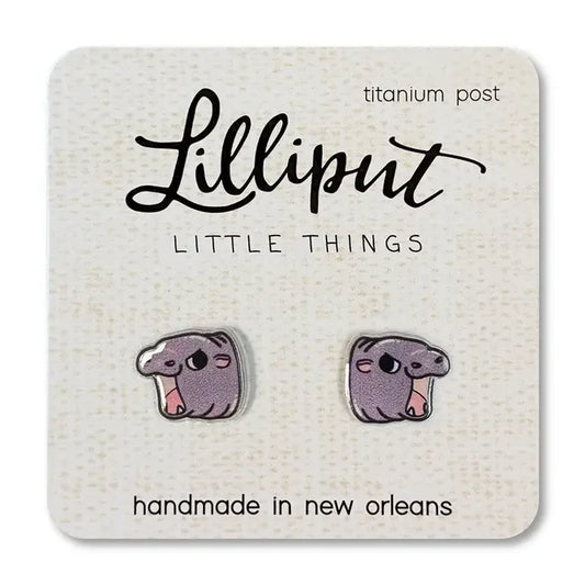 Lilliput Little Things Earrings - Moo Deng Hippos