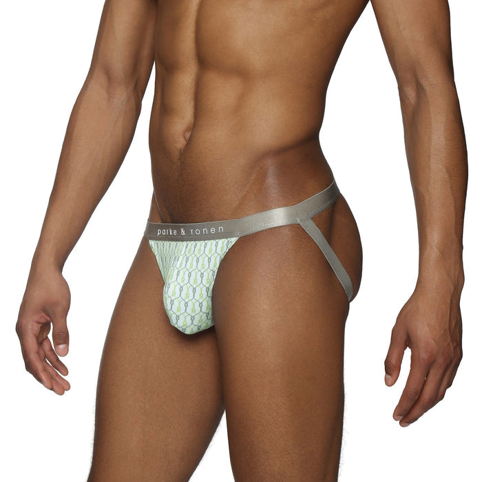 Lime Sailor's Knot Printed Jock Strap - Parke & Ronen