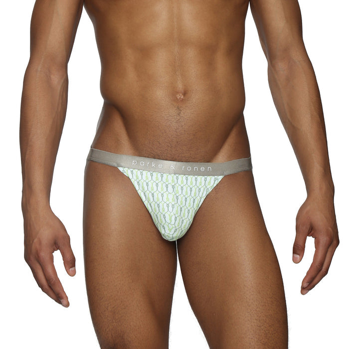 Lime Sailor's Knot Printed Jock Strap - Parke & Ronen