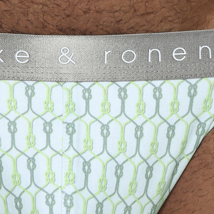 Lime Sailor's Knot Printed Jock Strap - Parke & Ronen